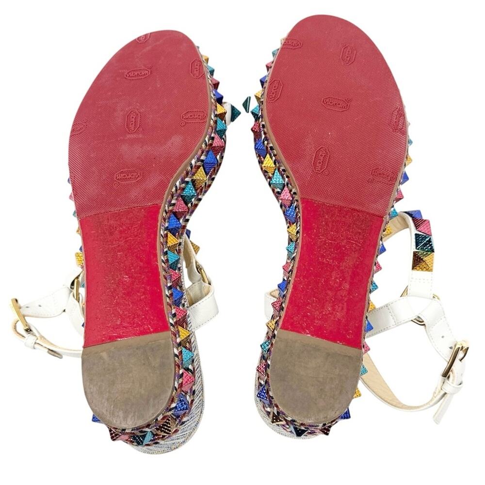 Christian Louboutin Pyraclou Studded Unicorn Platform Espadrille Sandals Size 40 - Picture 7 of 8
